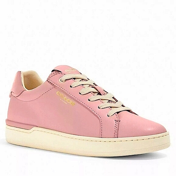 COACH Clip Low Top Blossom Pink Leather Sneaker - Picture 2 of 7